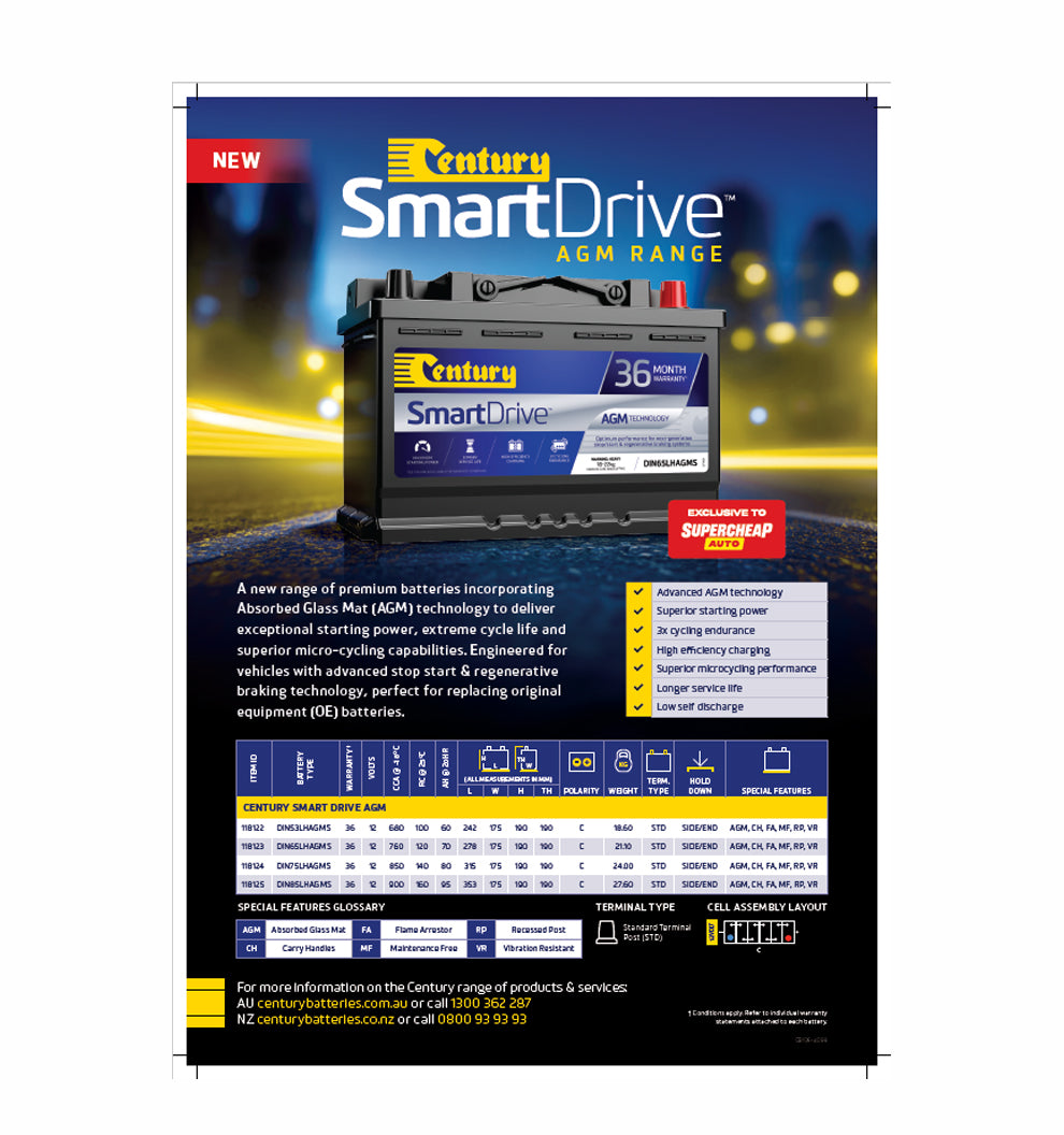 Century Smart Drive AGM Exclusive to SCA Flyer - Pack of 10 - CB105-4098