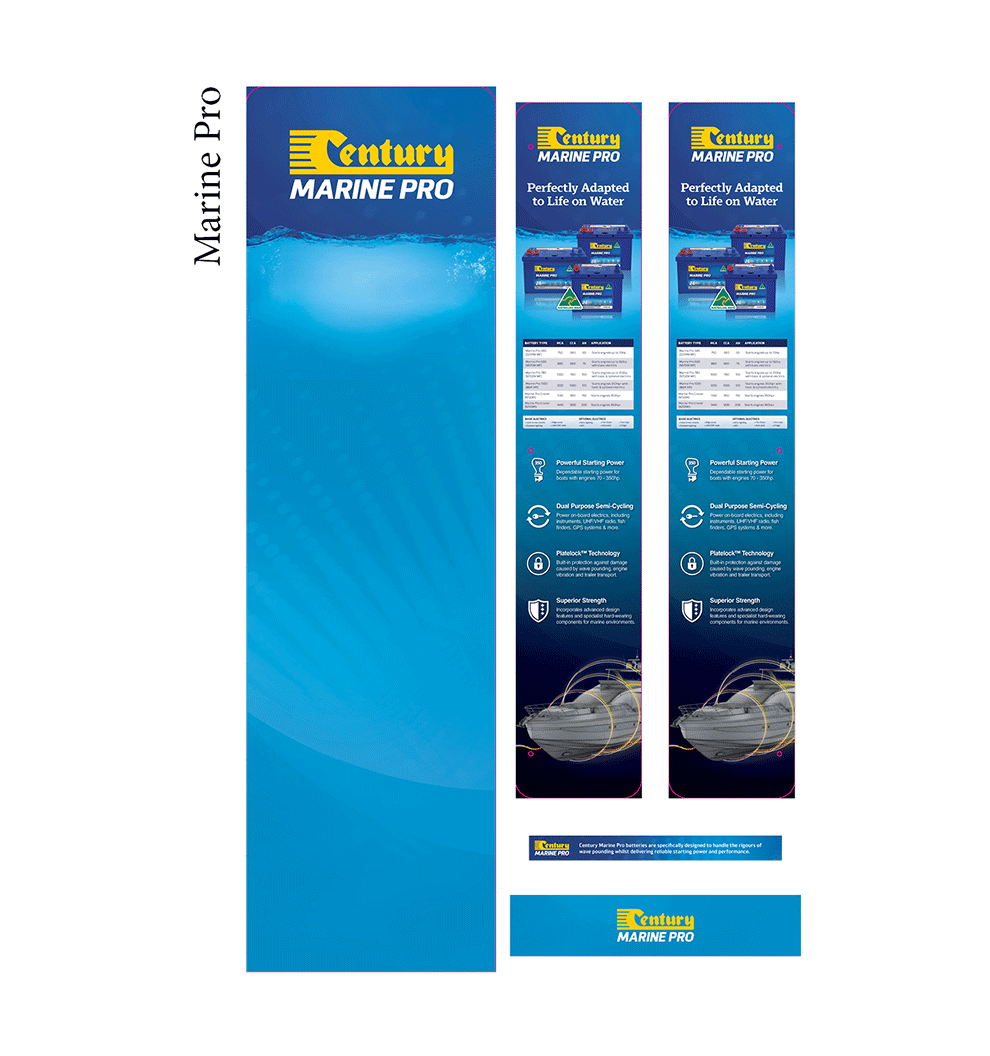 Century Marine Pro Display Stand Signage Pack - CB123-3316