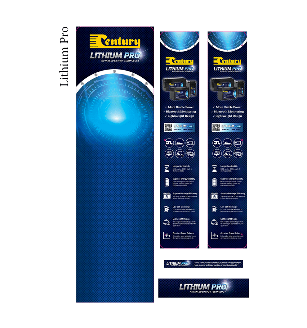 Century Lithium Pro Display Stand Signage Pack - CB123-3317