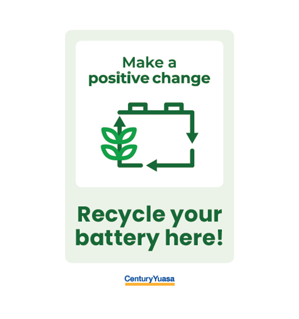 Recycle Your Battery Here Metal Sign (800x1200mm) - CY104-3443