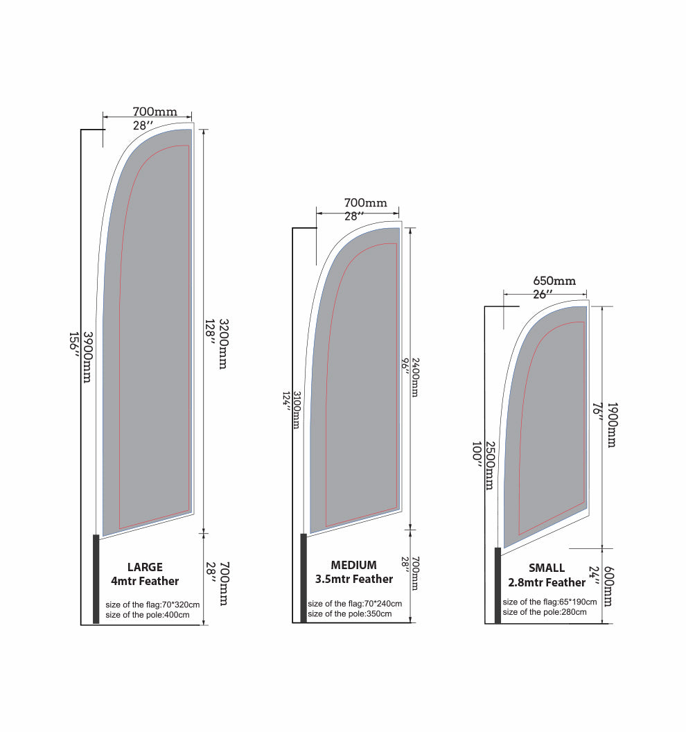 Century 3.5m Medium Feather Banner Kit - CB118-3010a
