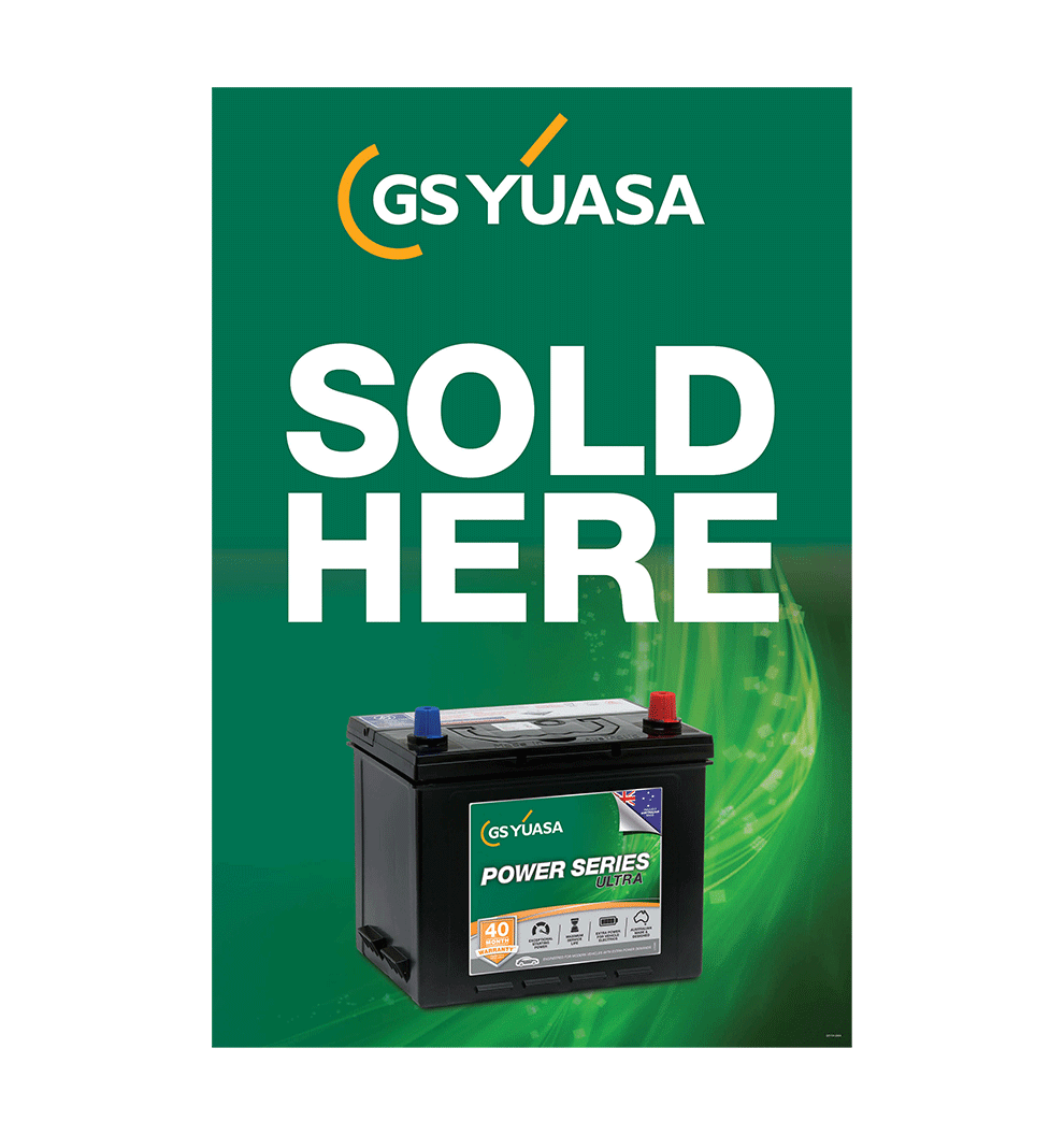 GS Yuasa Sold Here Signs - Pack of 5 - GS104-2864