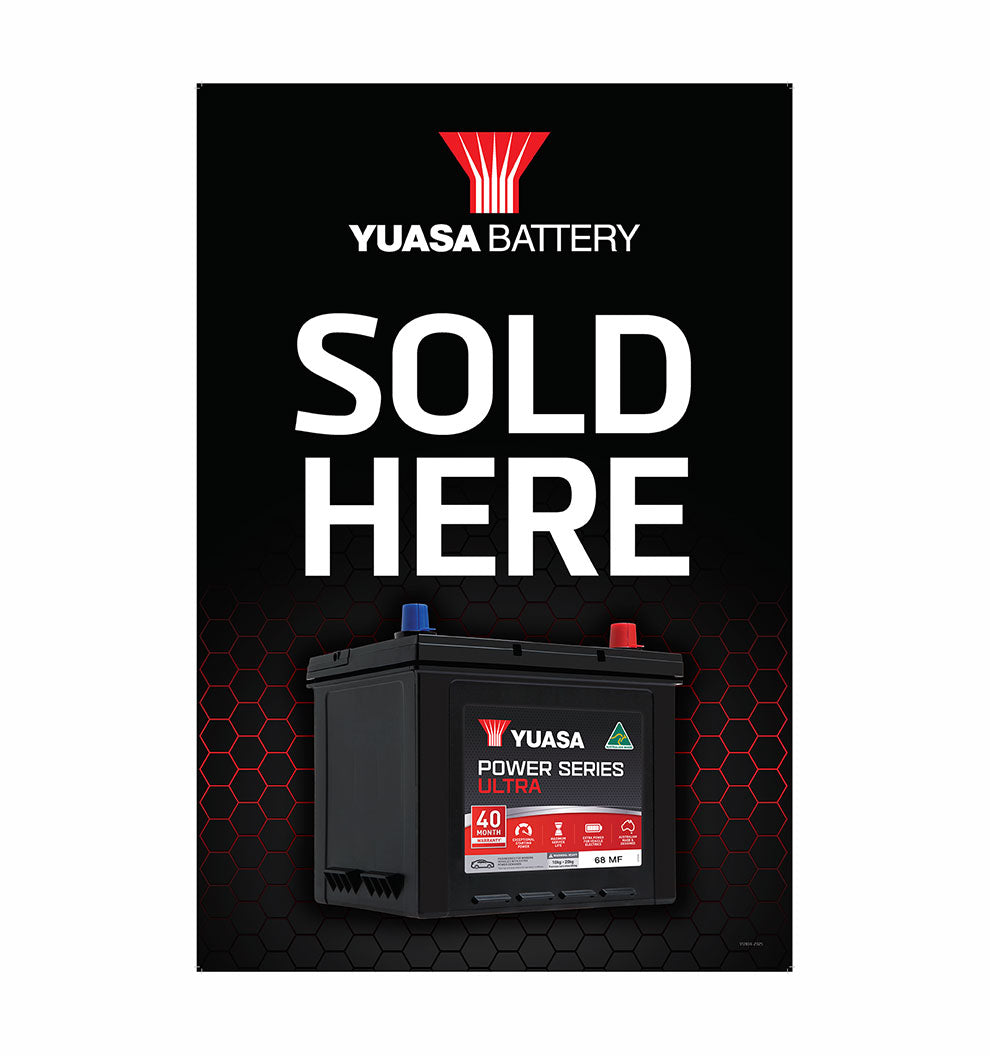 Yuasa Sold Here 600 x 900mm corflute - Pack of 5