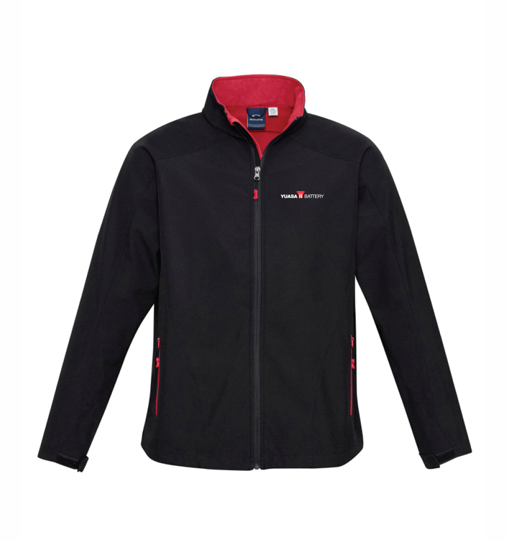 Yuasa Black/Red Mens Geneva Softshell Jacket (J307M) - YU108-3687
