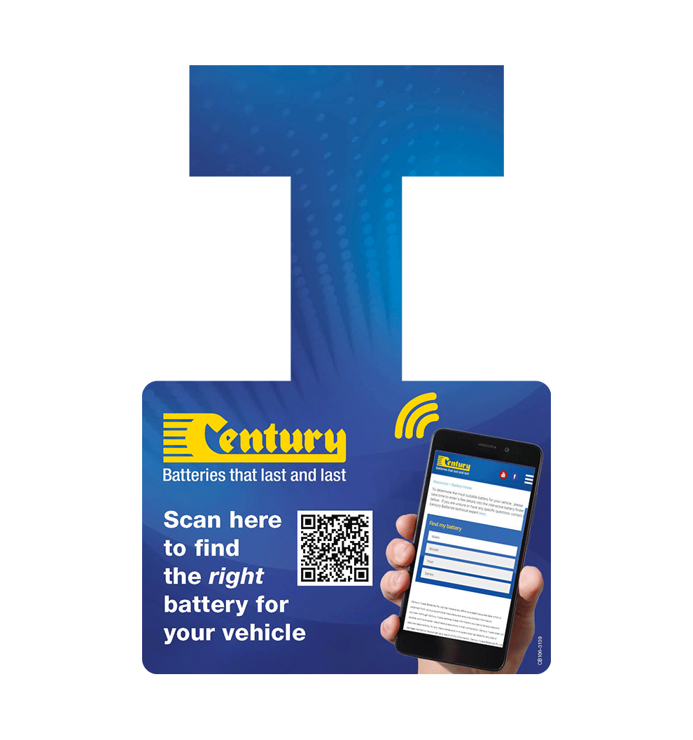 Century Battery Finder QR Code Wobbler - Pack of 5 - CB106-3139