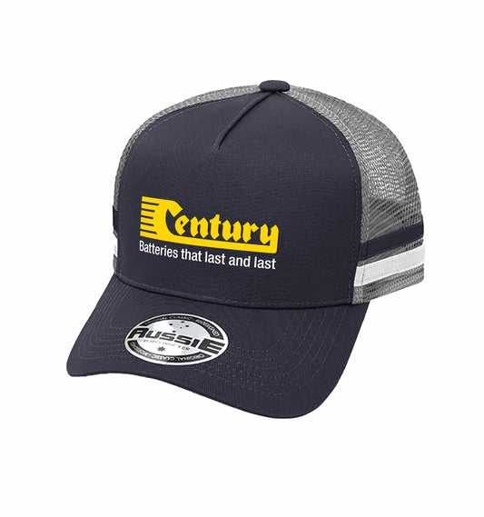 Century Navy/Grey Striped Trucker Cap (AH456) - Pack of 10 - CB108-3845
