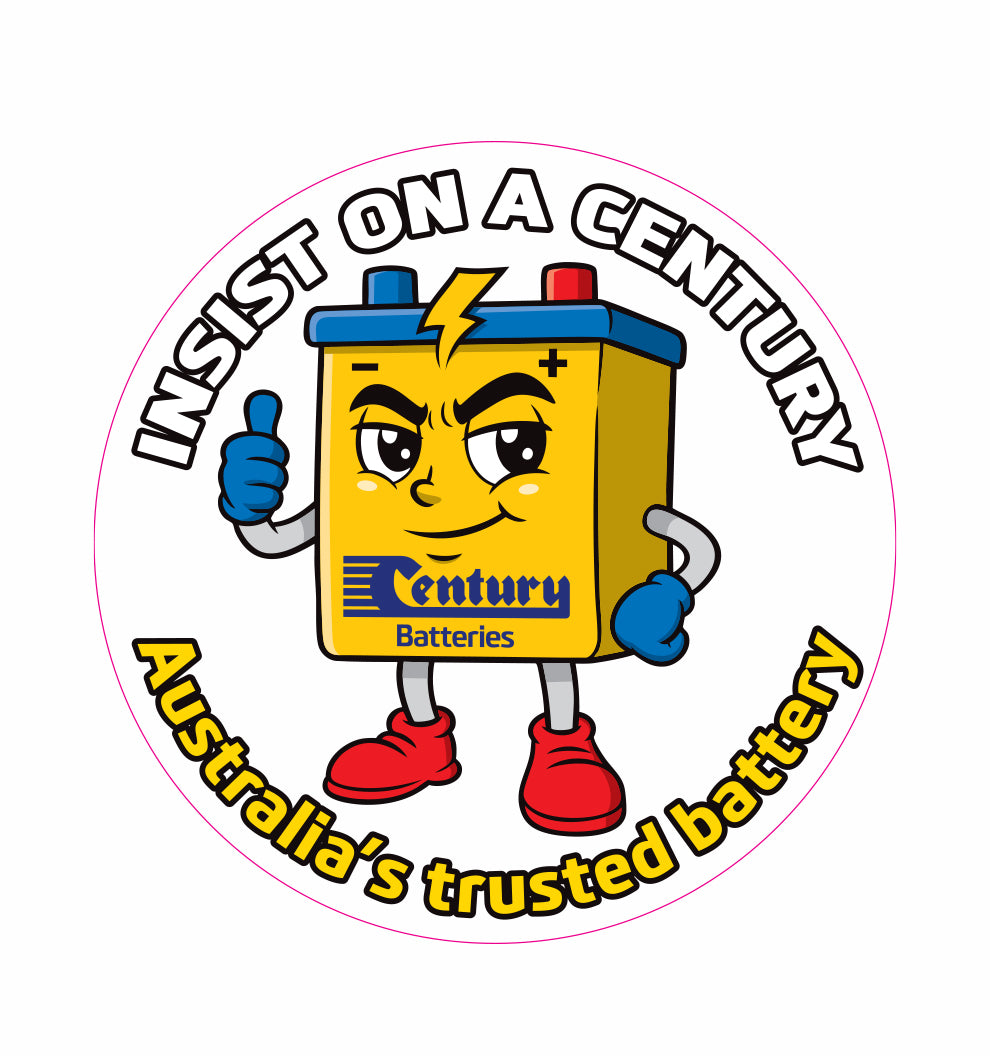 Century Battery Man Sticker - Auto - Pack of 50 - CB108‐4143