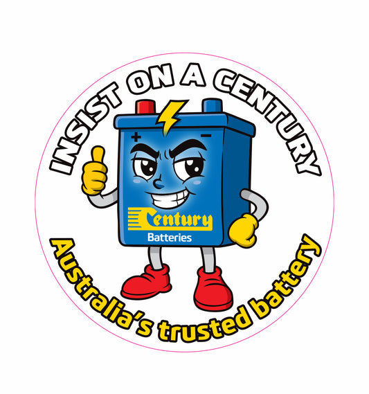 Century Battery Man Sticker - Marine - Pack of 50 - CB108‐4153