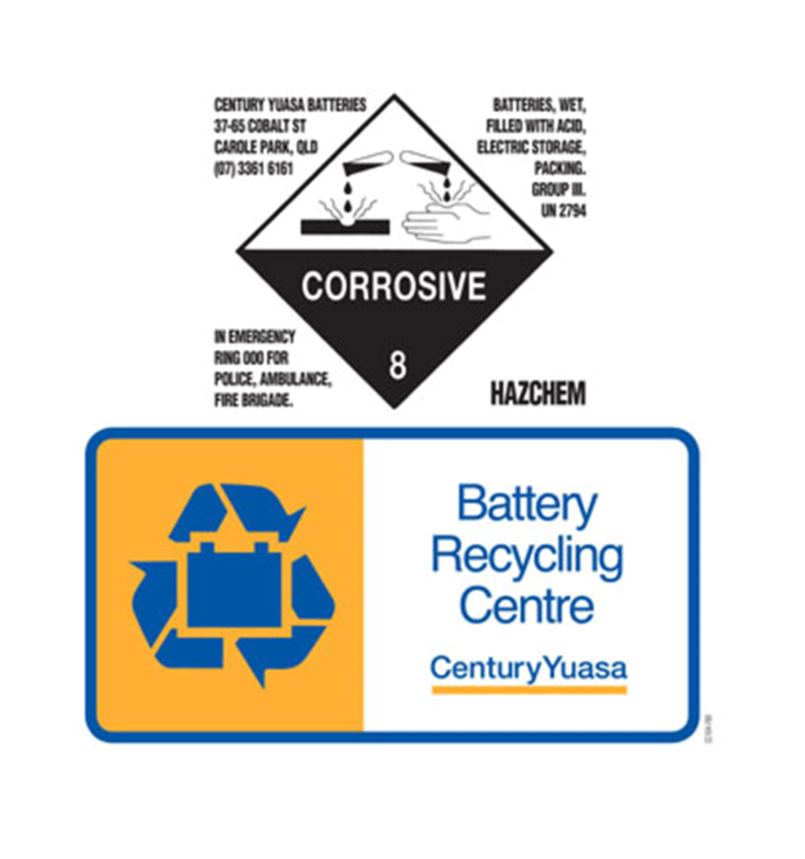 Battery Recycling Bay Corflute Sign (400mm x 350mm) -  Pack of 5 - CC104-760