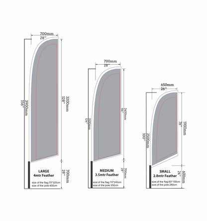Century 3.5m Medium Feather Banner Kit - CB118-3010a