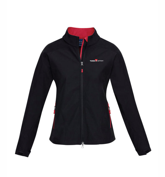 Yuasa Black/Red Womens Geneva Softshell Jacket (J307L) - YU108-3687W
